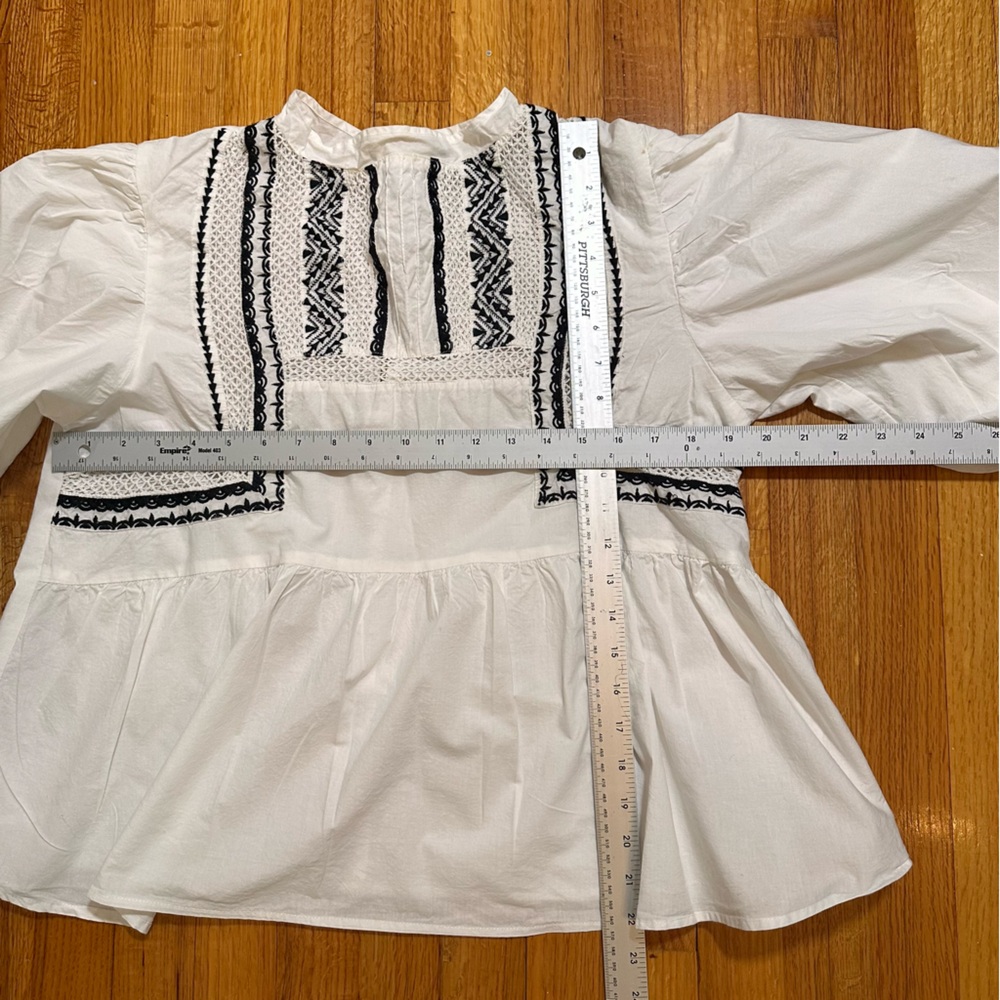ASOS Puff Sleeve Blouse white Size 8 (#5) - Picture 7 of 9